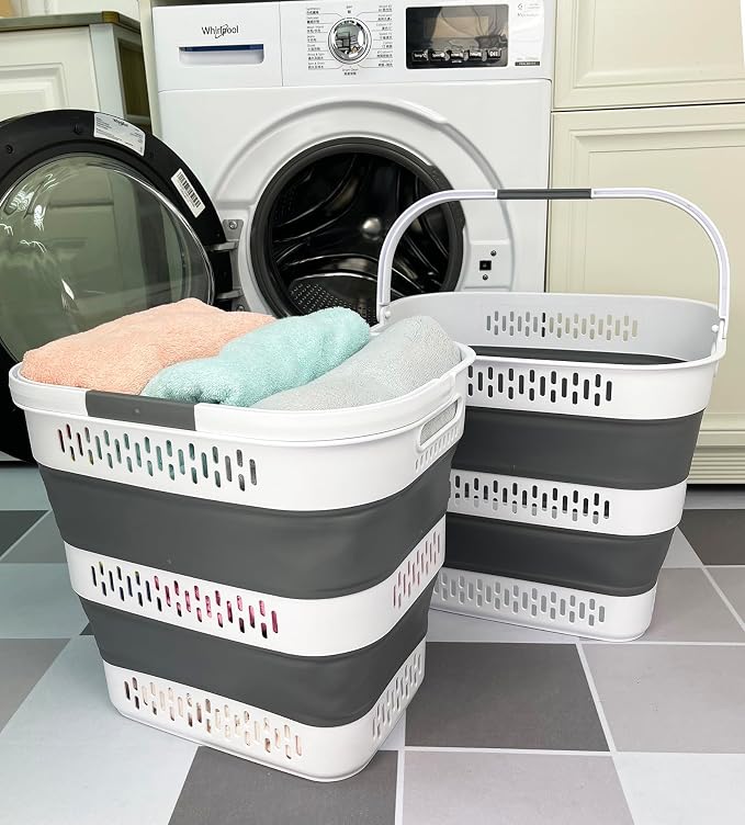SAMMART 40L Collapsible Plastic Laundry Basket - Image 4