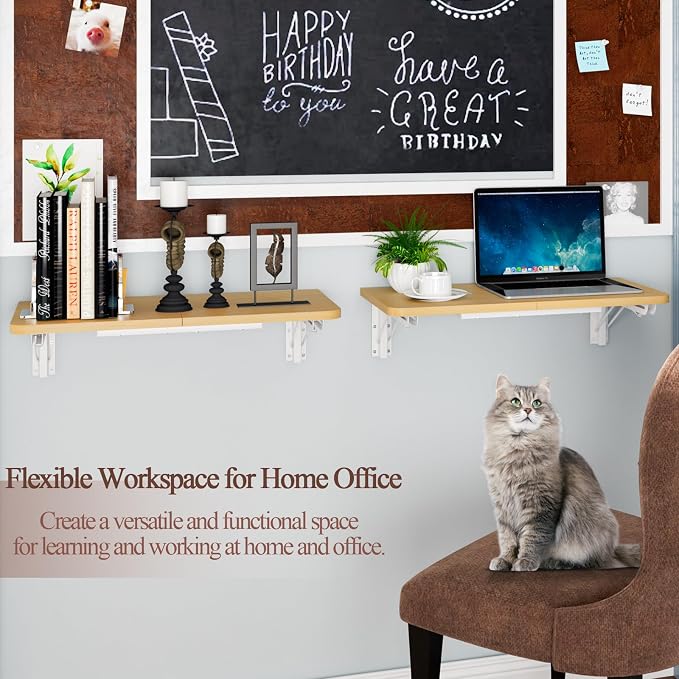 TEAMIX Wall Mounted Folding Table, Floating Desk - Image 2