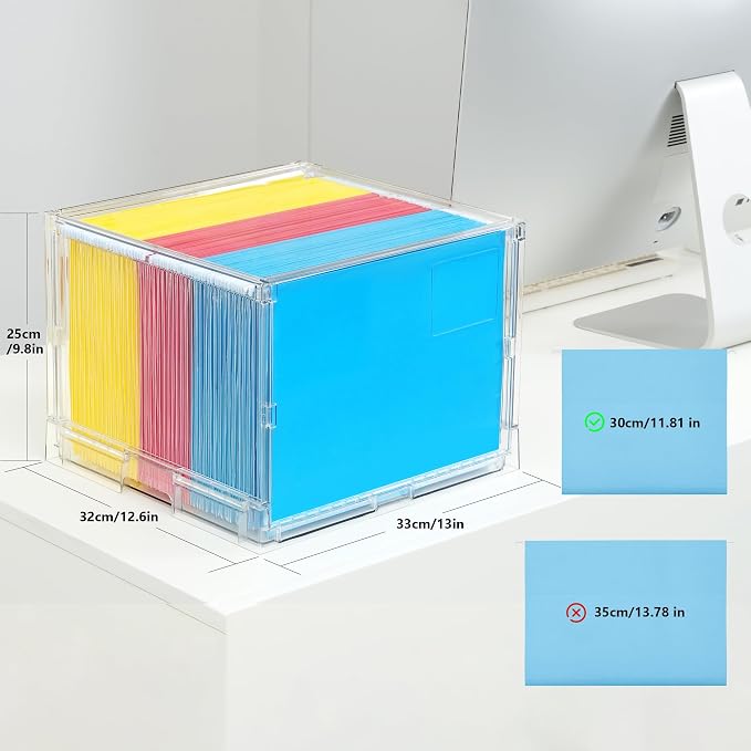 MUKAI File Box Organizer, Hanging Folder Storage Boxes, File Folder Organizer - Image 2