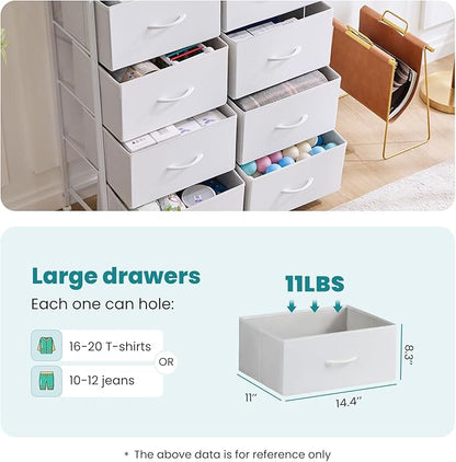 OLIXIS Dresser for Bedroom, 8 Storage Drawers, Tall Fabric Tower Organizer | - Image 4