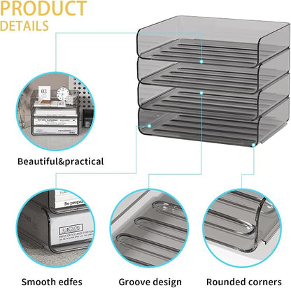 4-Tier Acrylic Paper Tray Organizer - Image 3