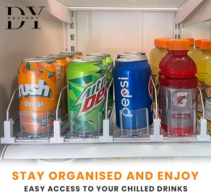 Soda Can Organizer with Automatic Can Pusher | Refrigerator Drink Organizer | - Image 6