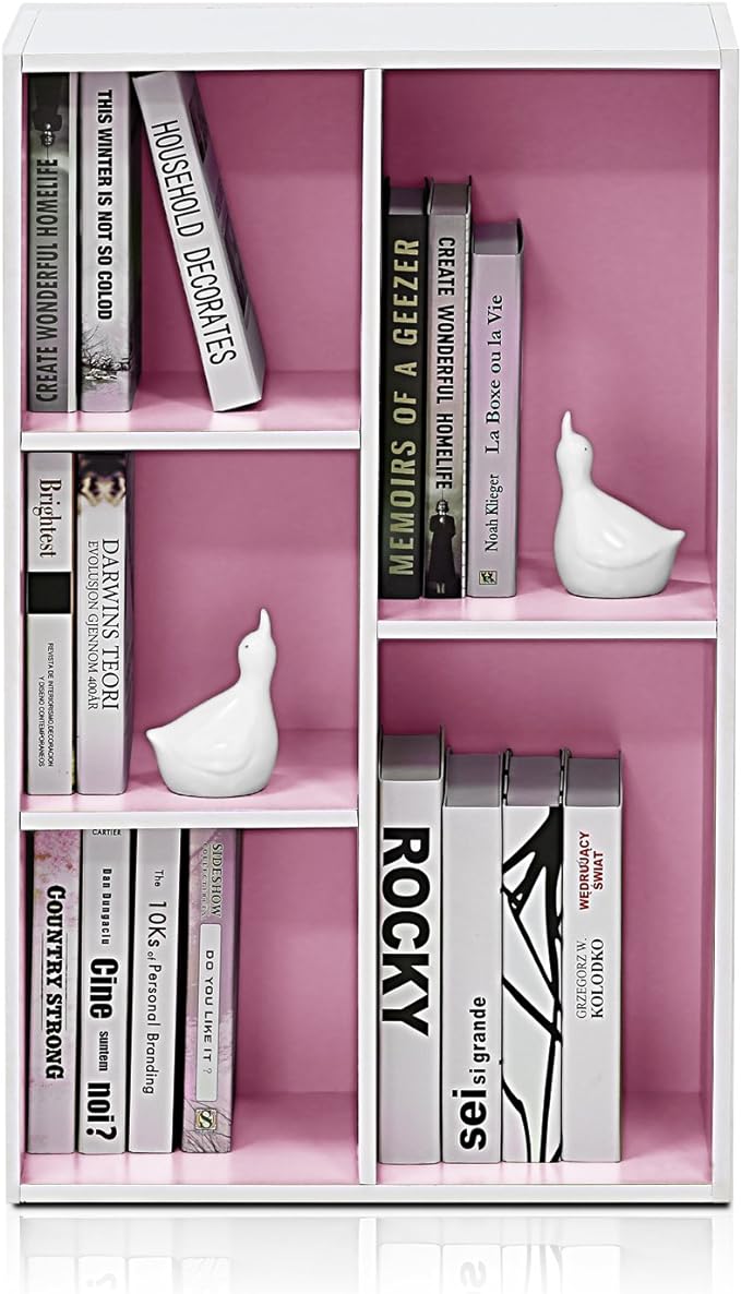 Furinno LUDER Book Shelf, 5-Cube Bookshelf, Reversible Bookcase, 9.4 x 19.5 x - Image 5
