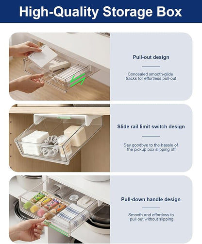 Clear Storage Drawer – 25° Tilted Front, Self-Adhesive Organizer - Image 5