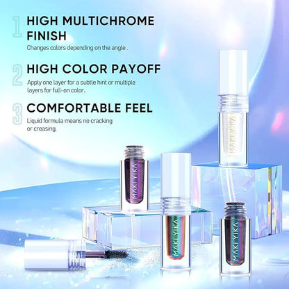 MAKI YIKA Glitter Eyeshadow Silver Multichrome Eyeshadows Long Lasting - Image 5