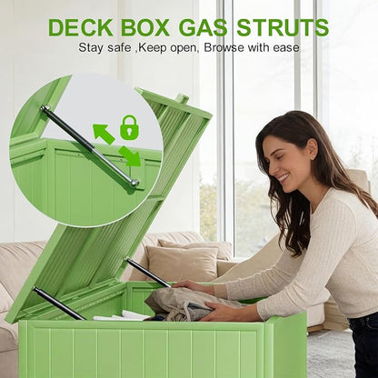 Outdoor Storage Box with Wheels 250 Gallon, Metal Deck Boxes Waterproof - Image 3