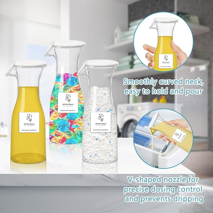 20oz Laundry Detergent Dispenser Containers Bottle 3 Pcs Liquid Laundry Powder - Image 3