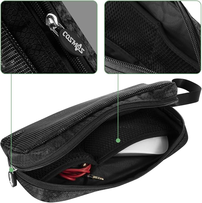 CM Travel Cable Organizer Case Portable Computer Accessories Zipper Mesh Pouch - Image 3
