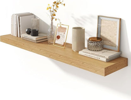 FLYJOE Deep Floating Shelves, 55 Inch Oak Shelves Set of 1 | 12 Inch Deep by FLYJOE