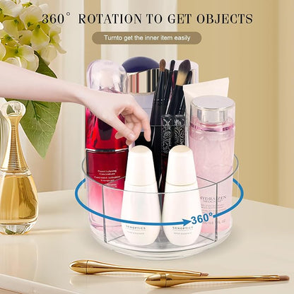 360° Rotating Makeup Organizer Clear Lazy Susan Organizer - Image 4