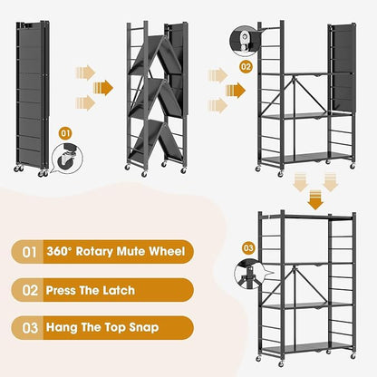 Fenbeli Foldable Shelves with Wheels - Image 4
