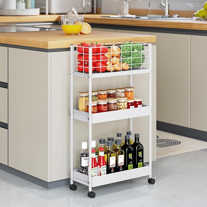 KINGRACK Slim Rolling Storage Cart 3 Tier - Image 6