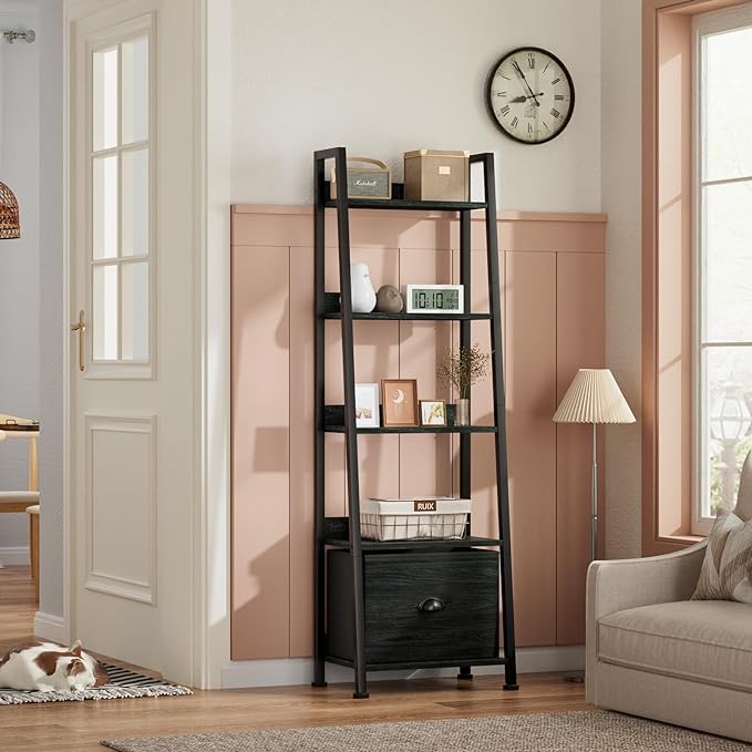 Furologee Ladder Shelf, 5 Tier Bookshelf - Image 2