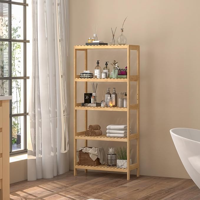 Bamboo Rack, Adjustable Bamboo Shelf, Bathroom Living Room - Image 6