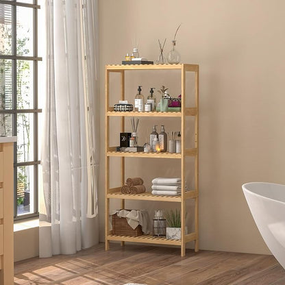 Bamboo Rack, Adjustable Bamboo Shelf, Bathroom Living Room - Image 6