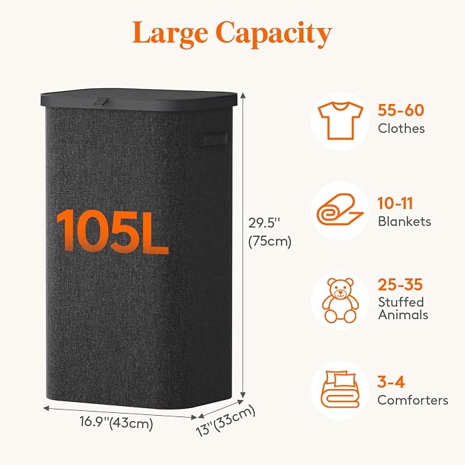 Lifewit 105L Large Laundry Basket - Image 3