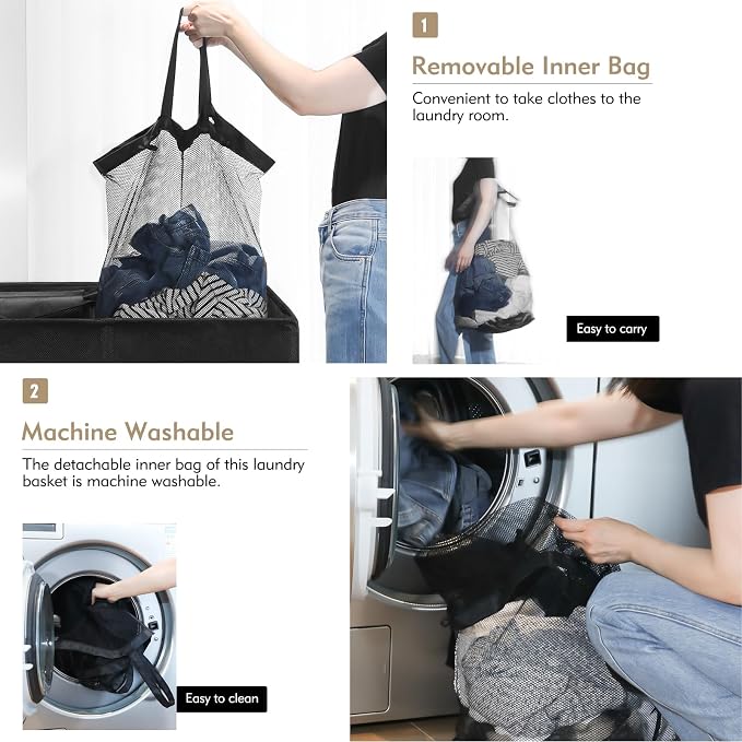 DOKEHOM 150L Double Laundry Basket - Image 4