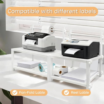 Label Holder Wooden for Rolls & Fan-Fold, Rear Thermal Printer Stand, Shipping - Image 5