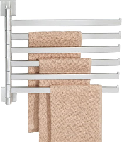 Alise 6 Arm Swivel Towel Rack, Swivel Towel Bar Brushed Nickel, 13.58 Inch | by Alise