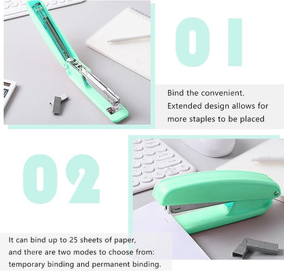 KAAKOW Green Desk Organizers and Accessories Office Supplies Set Stapler - Image 4