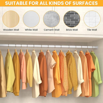 Closet Rods for Hanging Clothes, 17-39 Inch No-Cut Stepless Adjustable Closet - Image 5