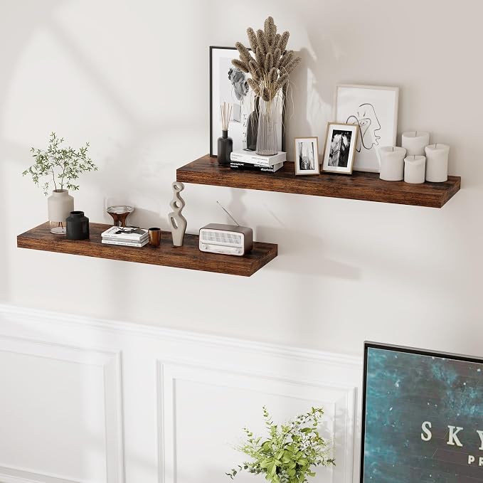 36x9.3 Floating Shelves for Wall, Wood Floating Shelf 36 Inch Long, Large Deep - Image 2