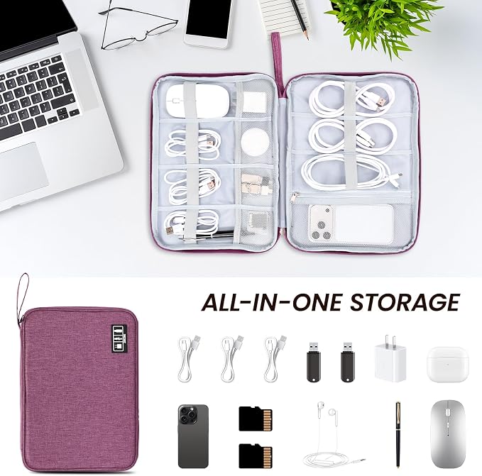 Large Slim Cable Organizer Travel Case, Single-Layer Electronic Accessories - Image 6