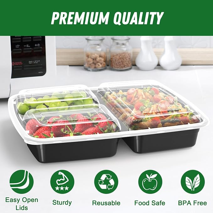 50 Pack 32 oz Meal Prep Containers Reusable - Image 3