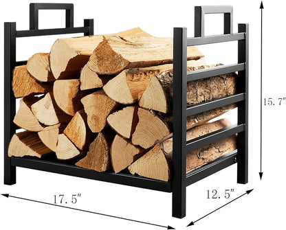 DOEWORKS Indoor Firewood Rack 18 Inch Fireplace Log Holder - Image 3
