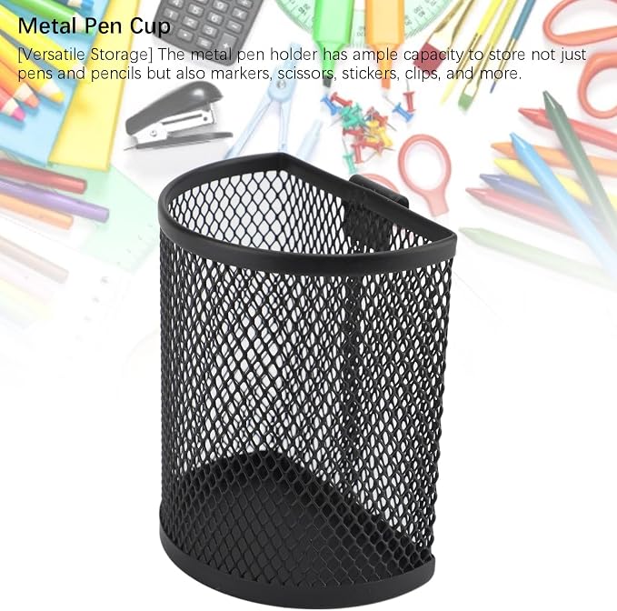 AYNEFY Wall Mounted Pencil Holder, Mesh Stainless Steel Pen Basket - Image 7