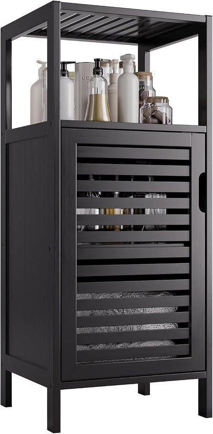HITNET Bamboo Floor Cabinet, Small Bathroom Cabinet Floor Standing, 4 Tier by HITNET