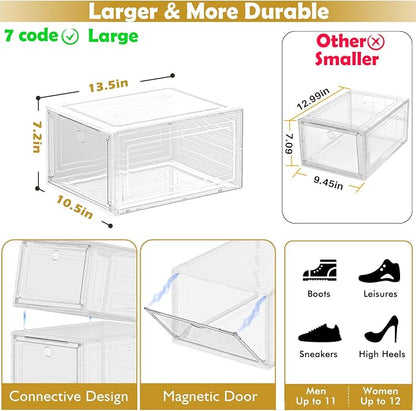 7 code Large Clear Shoe Boxes Organizer【Thicker Material】 Stronger Shoe Box - Image 3