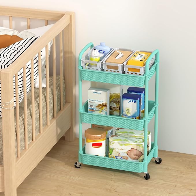 MOYIPIN 3-Tier Plastic Rolling Utility Cart - Image 6