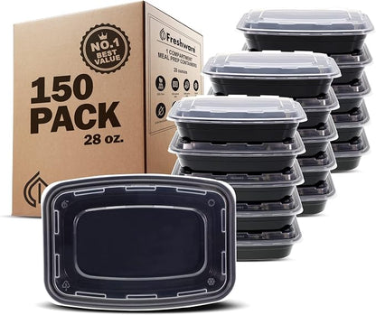 Freshware Meal Prep Lids, Food Storage Containers Bento BPA Free | Stackable | by Unknown