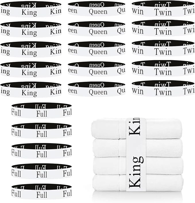 20 Pieces Bed Sheet Organizer Bands, Bed Sheet Size Label Bands by Unknown