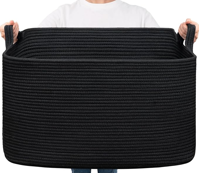 Goodpick Extra Large Storage Basket, 23.6" x 15.7" x 13.8" Rectangle Cotton by Goodpick