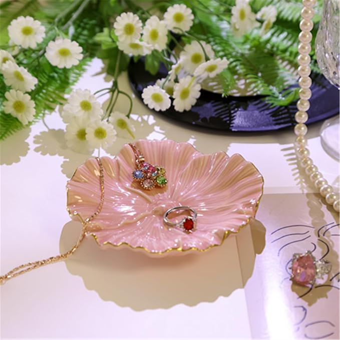 Flower Ring Dish, Ceramic Ring Holder Jewelry Tray Trinket Dish, Fairy - Image 7