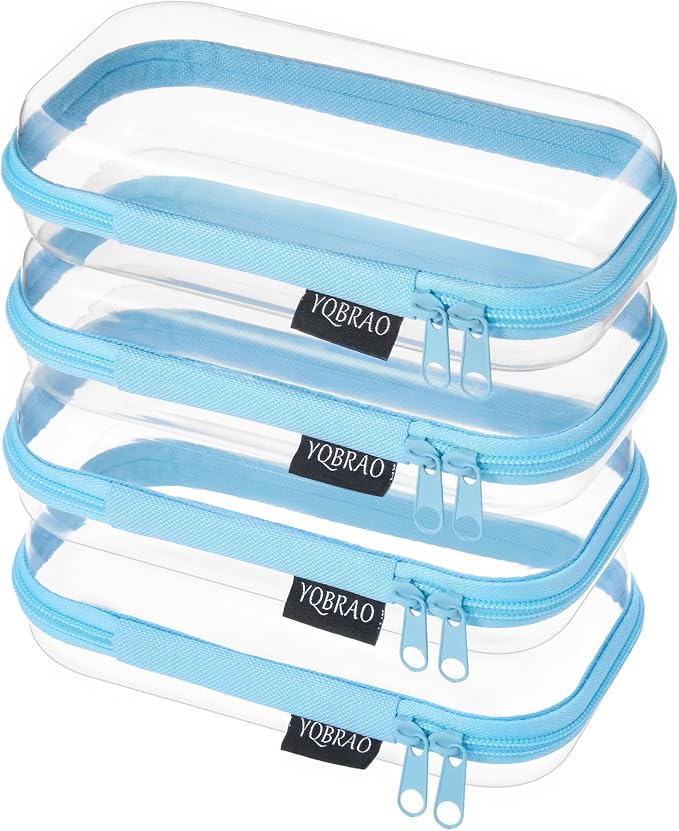 YQBRAO 4-Pack Clear Hard Shell Zipper Case, 1.2mm Ultra-Thick Diaper Bag by Unknown