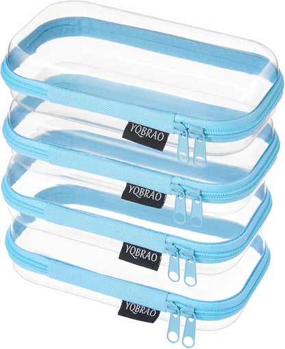 YQBRAO 4-Pack Clear Hard Shell Zipper Case, 1.2mm Ultra-Thick Diaper Bag by Unknown