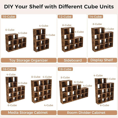 LUCKLIFE 9-Cube Storage Organizer, Stackable Modular Bookcase Shelf - Image 6