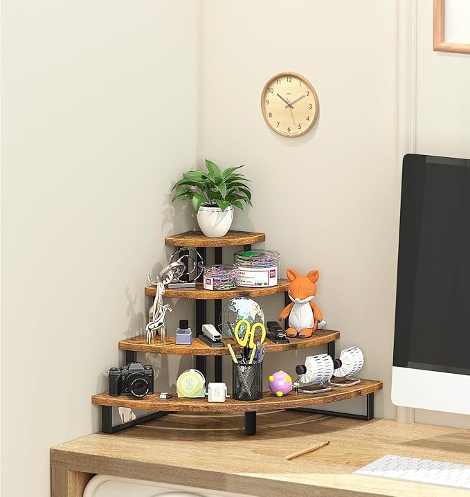 ELITEROO Tiered Display Stand, Wooden Display Risers, 4 Tier Display Shelf - Image 5