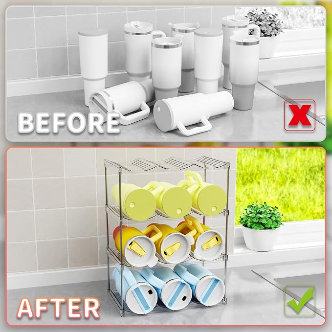 Yieach Stackable Water Bottle Organizer - Image 5
