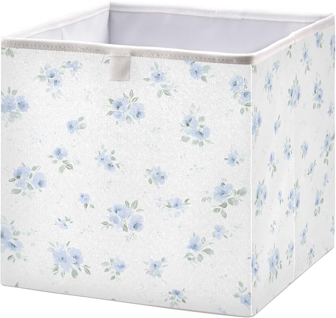 Blue Small Floral Pattern Closet Organizers Storage Cubes Storage Bins Shelf by Unknown