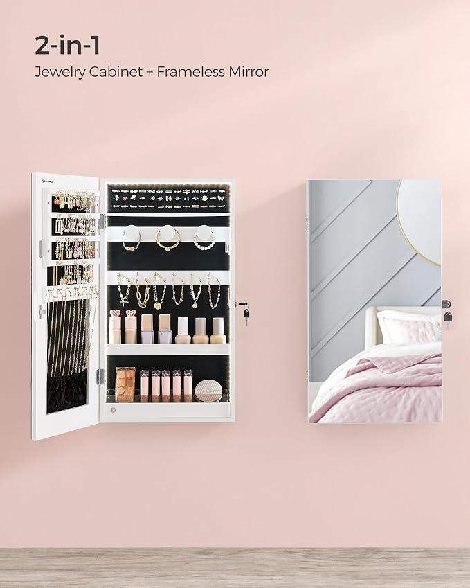 SONGMICS Mirror Jewelry Cabinet Armoire - Image 3