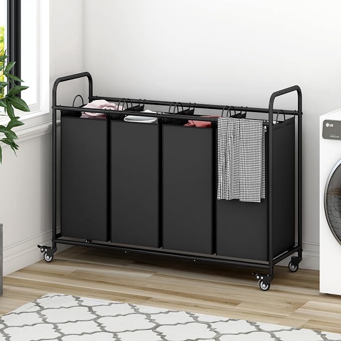 Laundry Sorter 4 Section Hamper Sorter - Image 4