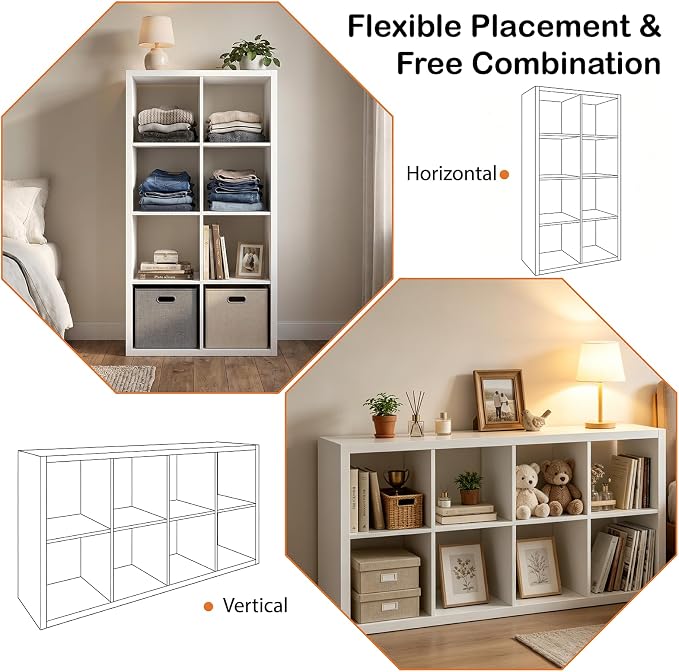 WannabeMyself【2026 Wooden Thick Frame】 8 Cube Storage Organizer - Image 4