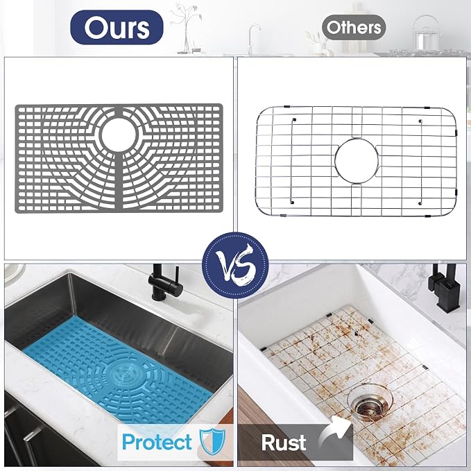 Silicone Sink Protector for Kitchen Sink 28" x 15" – Flexible Sink Mat - Image 4