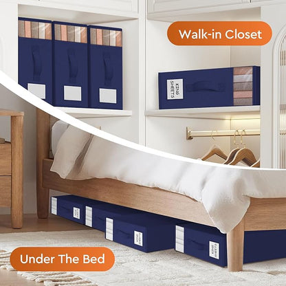 StorageTastic 2 Pack Bed Sheet Closet Organizers and Storage, Sturdy Foldable - Image 6