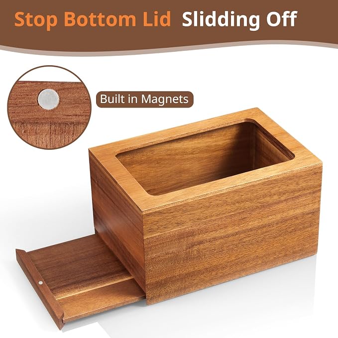 Dryer Sheet Holder, Acacia Wood Laundry Sheets Container, Laundry Room - Image 3