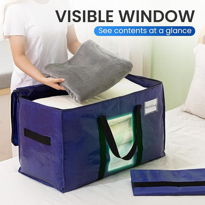 TAILI 2 Pack Dark Blue Extra Large Moving Bags, Heavy Duty Totes - Image 2